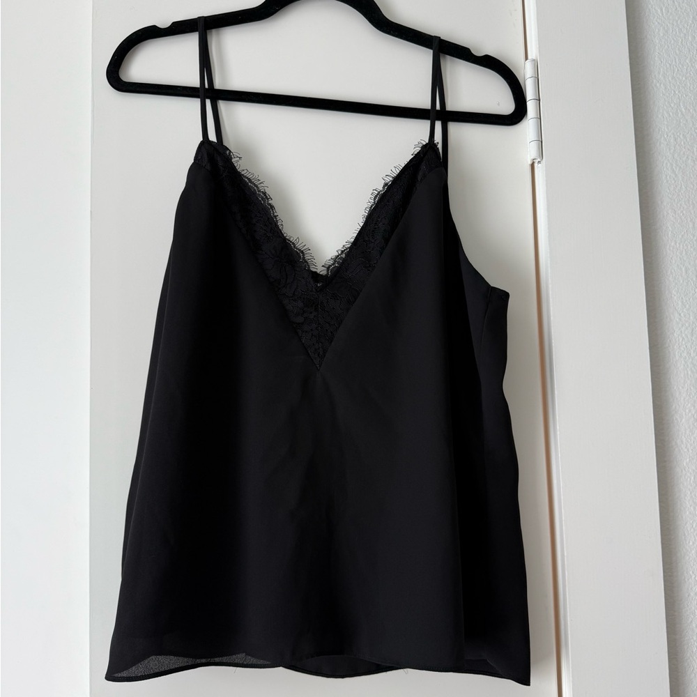 Socialite Black Cami with Lace Detail